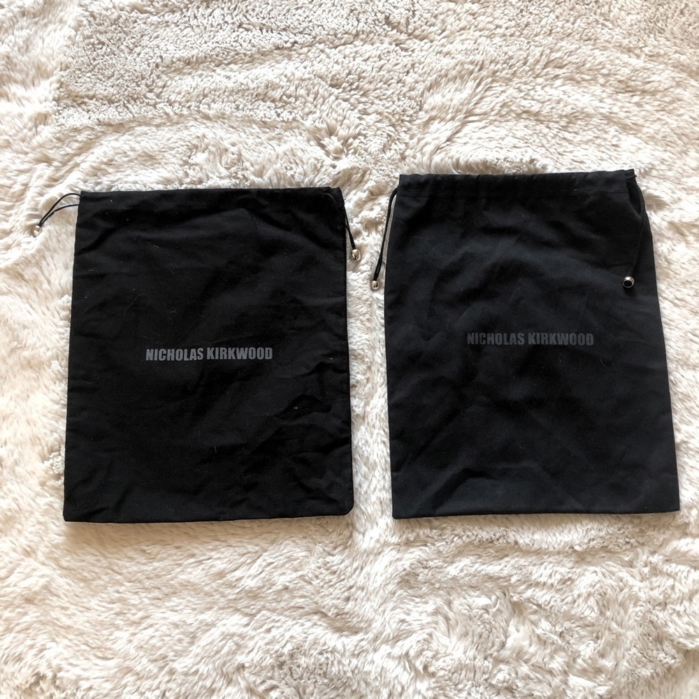 TWO Nicholas Kirkwood dust bags
